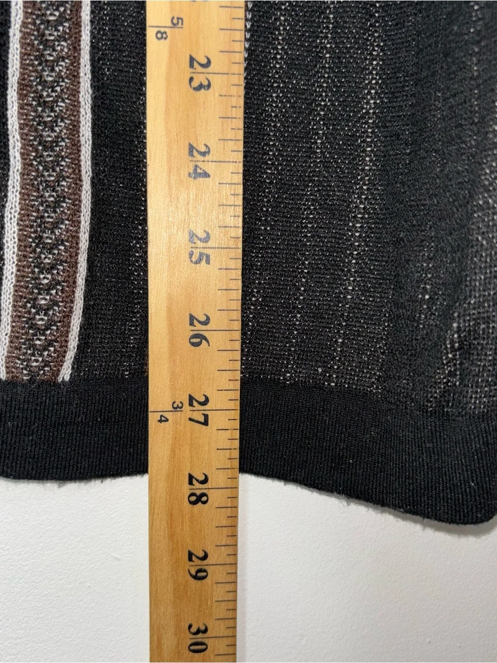 Banana Republic Retro Sweater Polo Mens M Button Black Striped Camp Collar